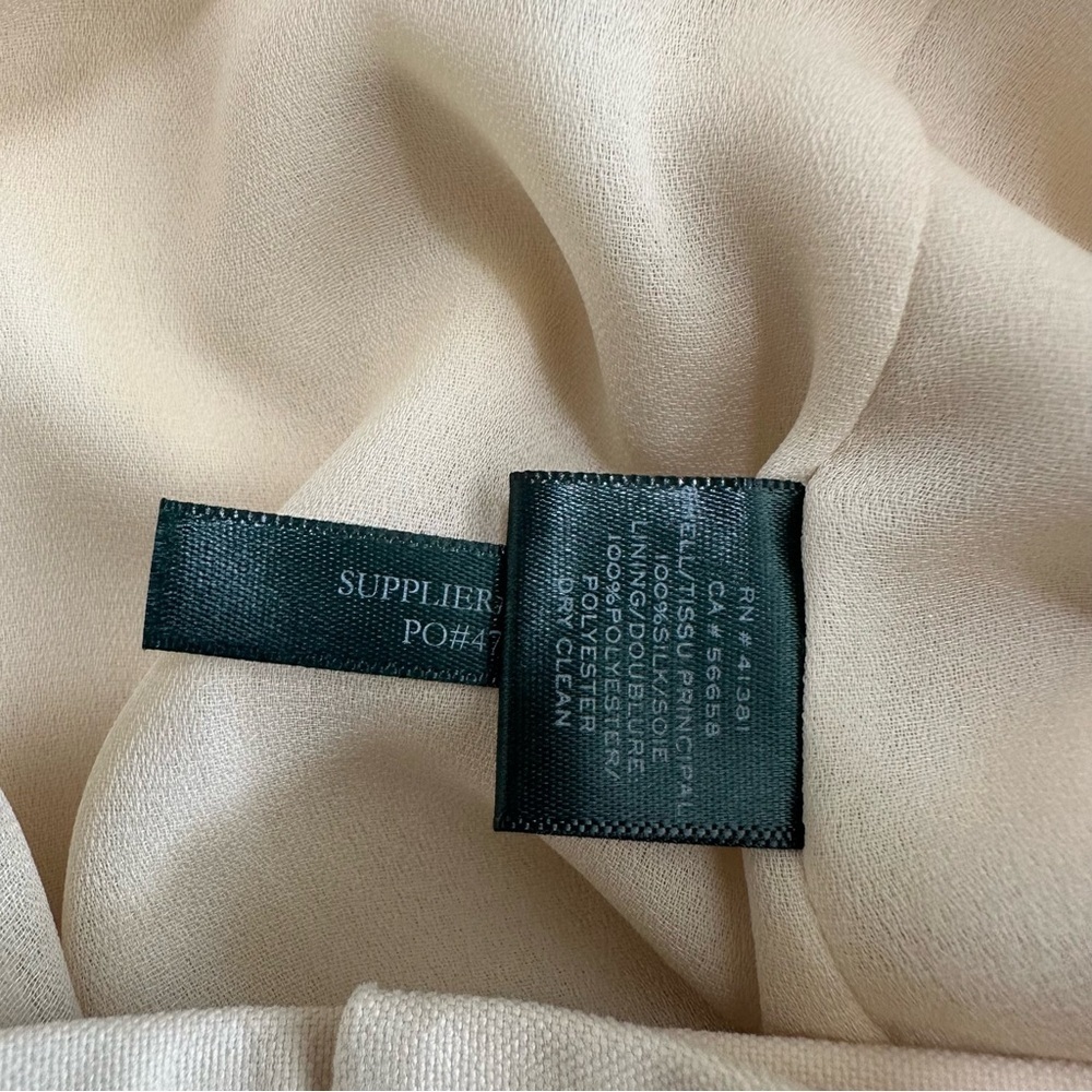 NWT Ralph Lauren Vintage Silk Linen Blend Trouser Pants Womens Size 8 Cream - Picture 9 of 9